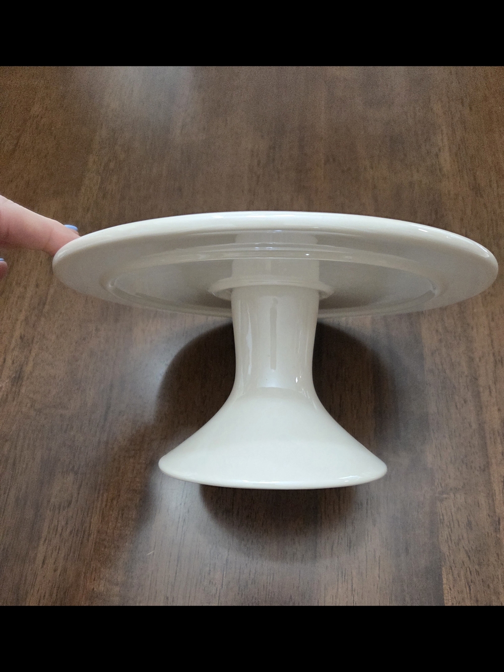 Source Unknown White Ceramic Cake Stand Pedestal